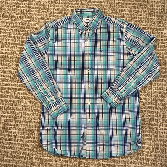 Southern Tide Men's Medium Long Sleeve Button Down Plaid Shirt Classic Fit - Picture 1 of 5